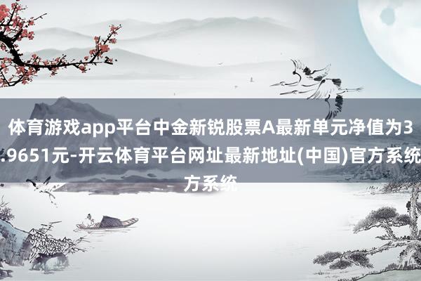 体育游戏app平台中金新锐股票A最新单元净值为3.9651元-开云体育平台网址最新地址(中国)官方系统