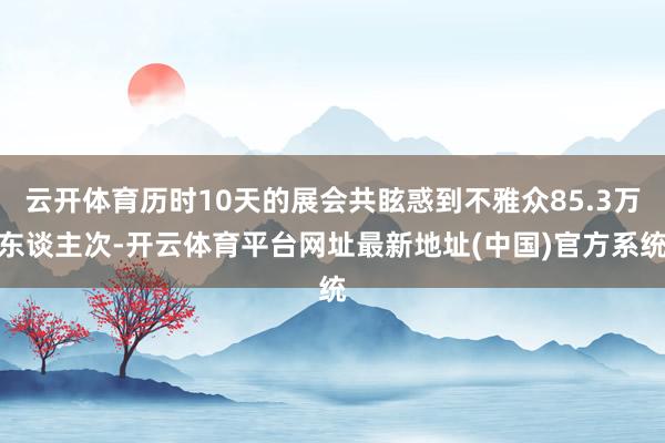 云开体育历时10天的展会共眩惑到不雅众85.3万东谈主次-开云体育平台网址最新地址(中国)官方系统