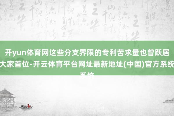 开yun体育网这些分支界限的专利苦求量也曾跃居大家首位-开云体育平台网址最新地址(中国)官方系统