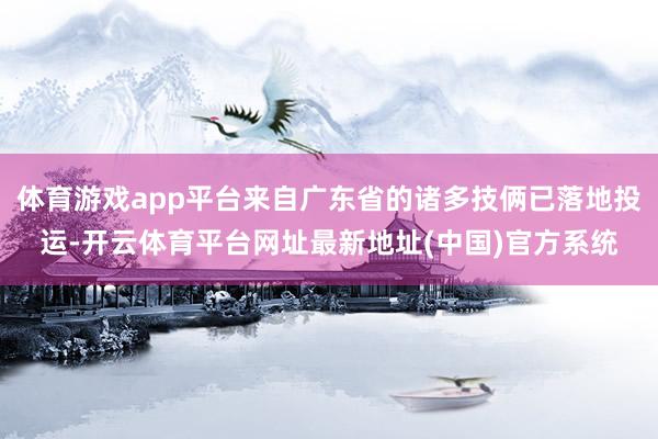 体育游戏app平台来自广东省的诸多技俩已落地投运-开云体育平台网址最新地址(中国)官方系统