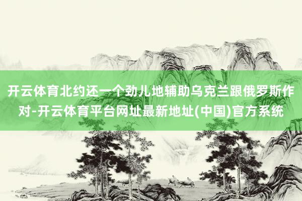 开云体育北约还一个劲儿地辅助乌克兰跟俄罗斯作对-开云体育平台网址最新地址(中国)官方系统