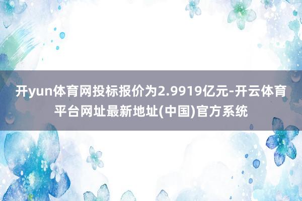 开yun体育网投标报价为2.9919亿元-开云体育平台网址最新地址(中国)官方系统