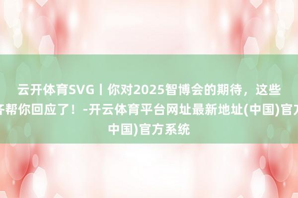 云开体育SVG丨你对2025智博会的期待，这些大咖齐帮你回应了！-开云体育平台网址最新地址(中国)官方系统