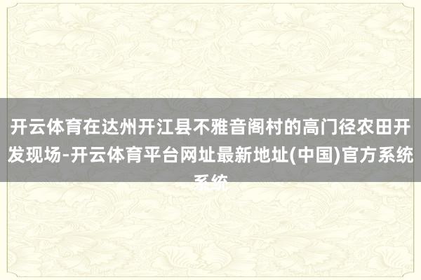 开云体育在达州开江县不雅音阁村的高门径农田开发现场-开云体育平台网址最新地址(中国)官方系统